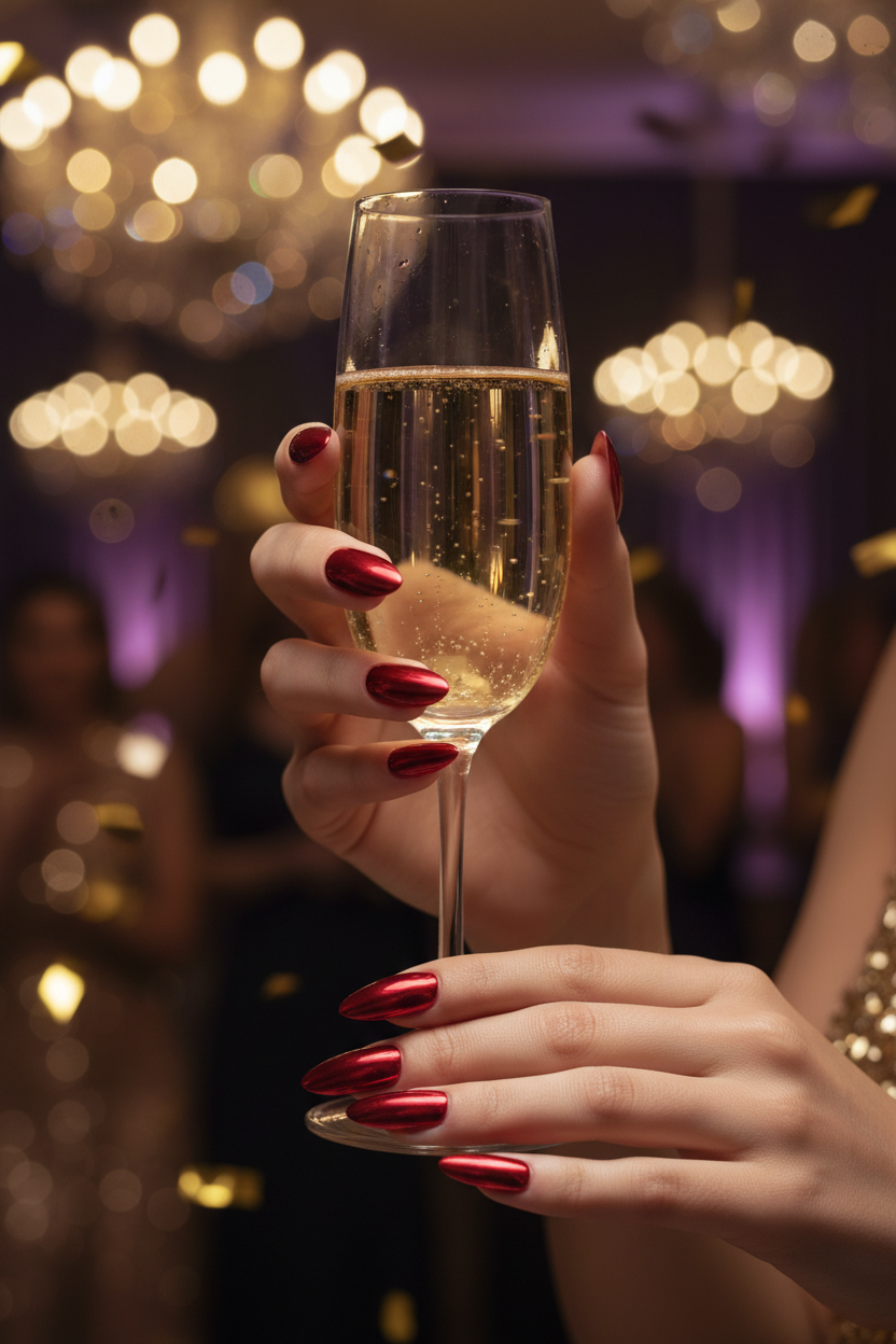 Bold red nails lifestyle